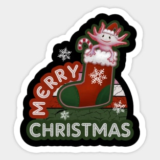 Merry Christmas Cute Axolotl Sticker